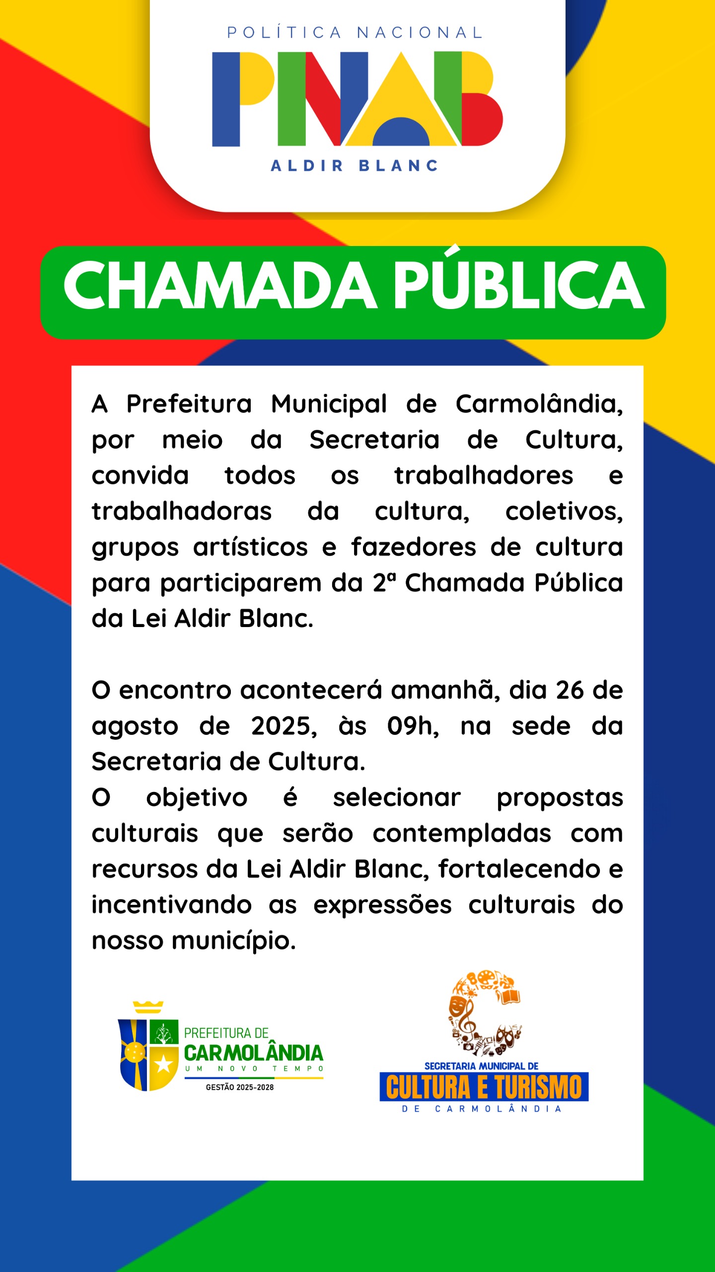 2ª CHAMADA PÚBLICA DA POLÍTICA NACIONAL ALDIR BLANC